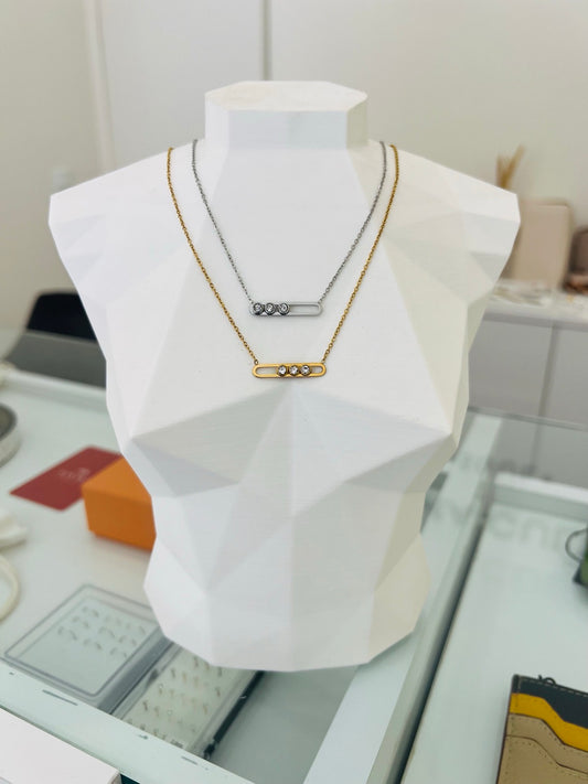 Aniela Thin/Three Zircon Necklace
