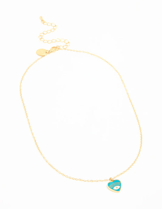 Evil Eye Heart Necklace