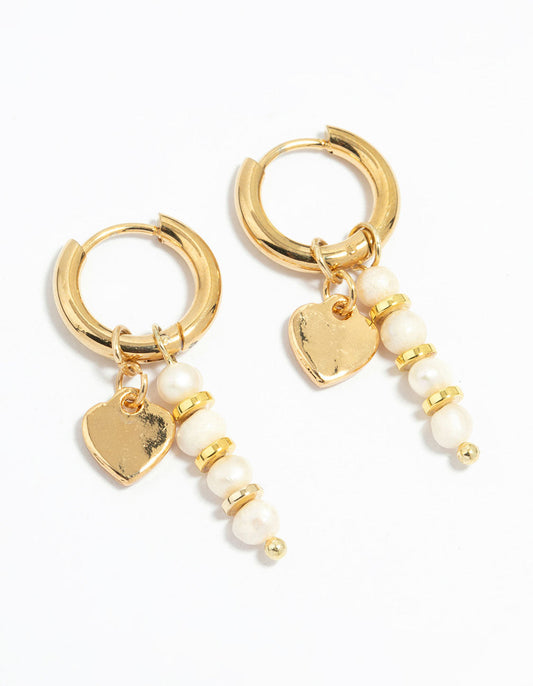 Pearl Heart Earrings