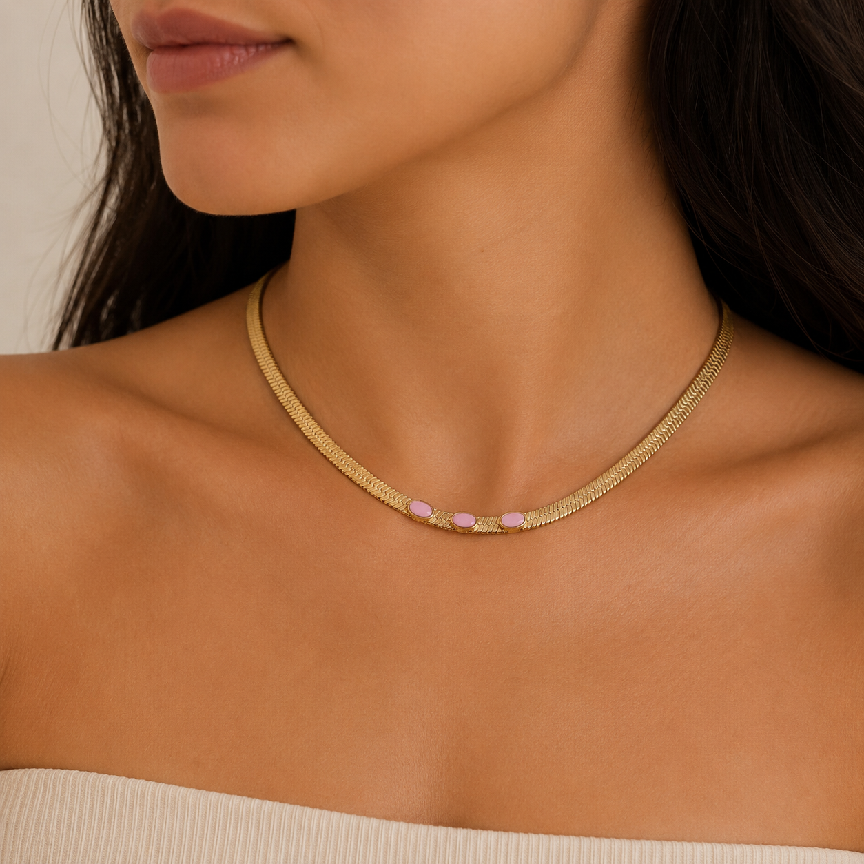 Snakeskin Rose Necklace