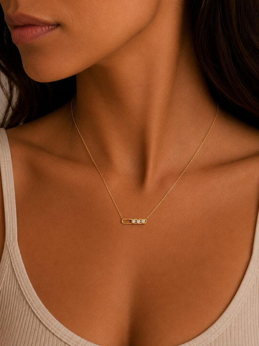 Aniela Thin/Three Zircon Necklace