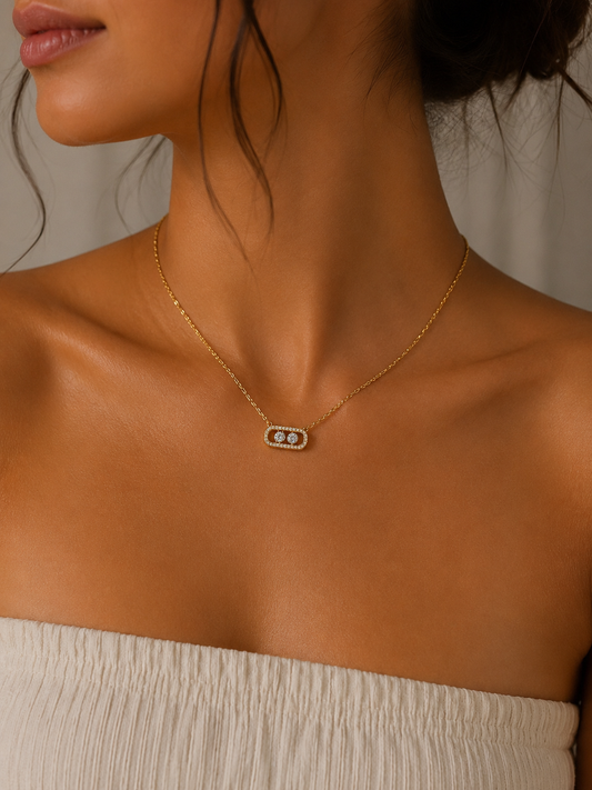 Aniela Strass Two Zircon Necklace