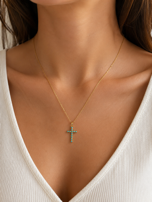 Blue Cross Necklace