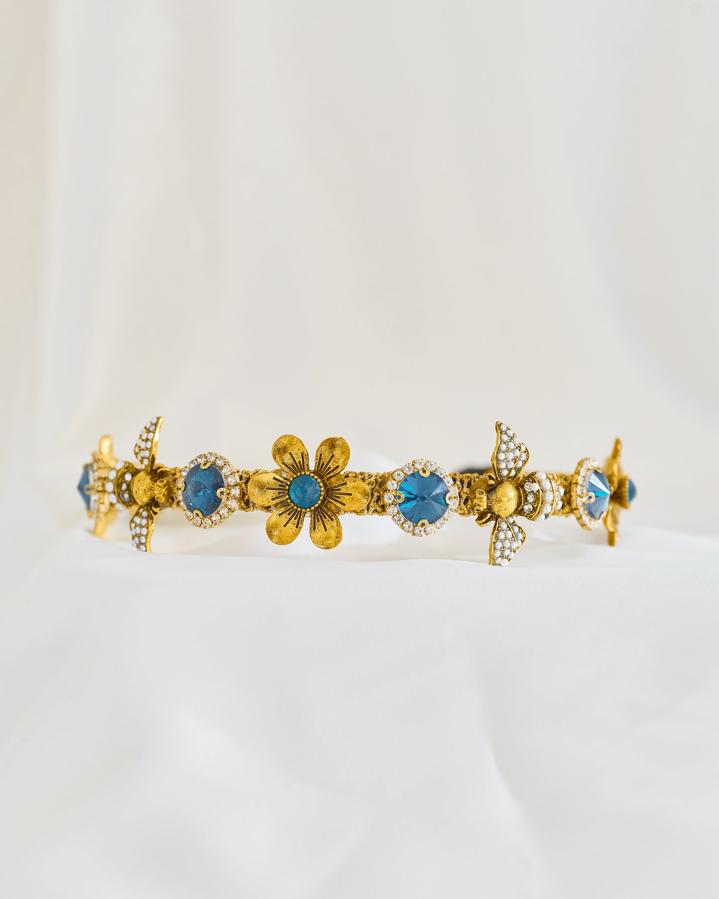 Goldness Blue Bee Headband