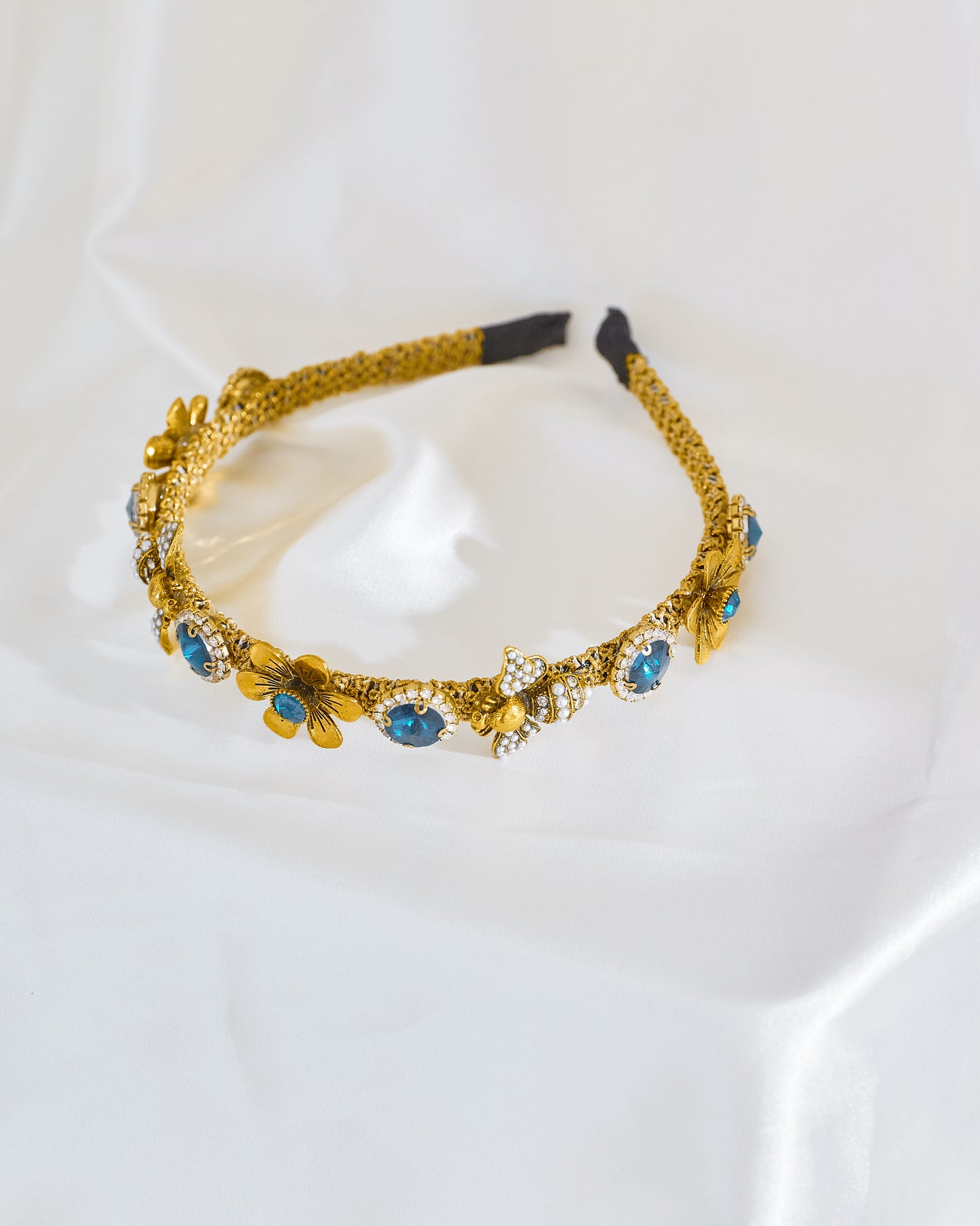 Goldness Blue Bee Headband